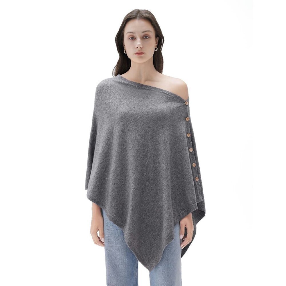 Cashmere Knit Poncho Shrug Lightweight Shawl Wrap Sweater
